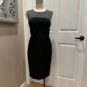 The Limited Dress. Gray/Navy/Black color block.